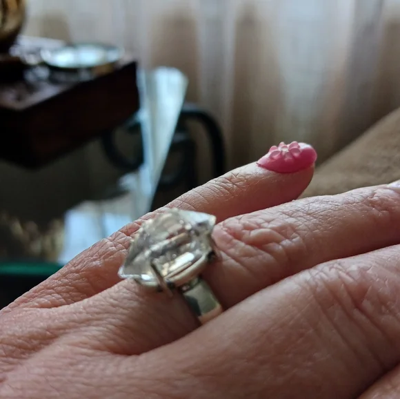 Herkimer Diamond 925 Sterling Silver Ring, Size 9 - Picture 1 of 12